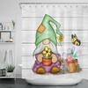 Spring Flower Butterfly Funny Gnome Shower Curtain - Cute Bathroom Accessory
