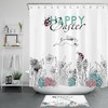 Spring Flowers And Rabbit Easter Shower Curtain For Bathroom Accessories