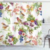 Spring Flowers Print Floral Shower Curtain, Bright And Cheerful Bathroom Atmosphere 