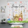 Spring Flowers With Bunny Eggs Shower Curtain For Easter Bathroom Decor