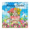 Spring Flowers With Gnomes And Easter Eggs Shower Curtain For Bathroom