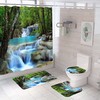 Spring Forest Waterfall Shower Curtain For Nature Bathroom Decor