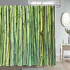 Spring Fresh Jungle Themed Scenery Bamboo Forest Vision Art Print Green Bamboo Shower Curtain For Bathroom Decors