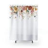 Spring Garden Shower Curtain With Red, Pink, And Yellow Florals, Rustic And Modern Bathroom Decor