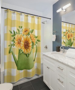 Spring Garden Shower Curtain with Nature and Flowers 