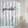Spring Green Leaves Marble Eucalyptus Shower Curtain For Fresh Bathroom Decor