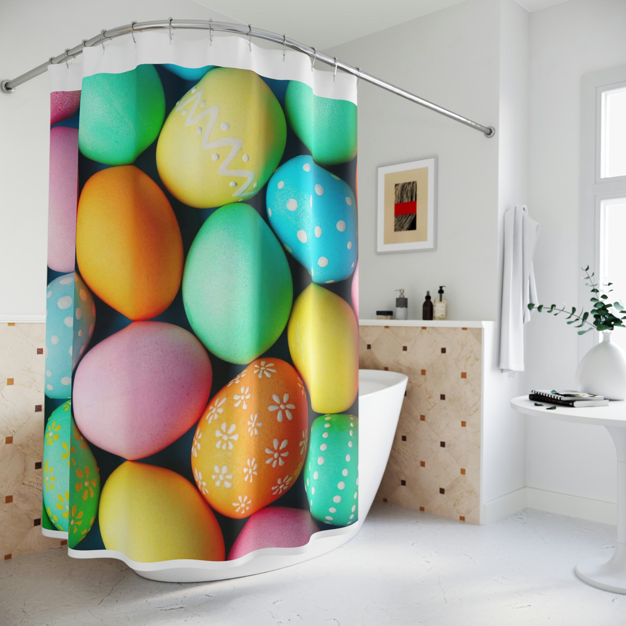 Spring Happy Easter Shower Curtain For Bathroom Decor
