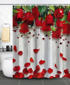 Spring Inspired Floral Printed Shower Curtain - Waterproof And Elegant