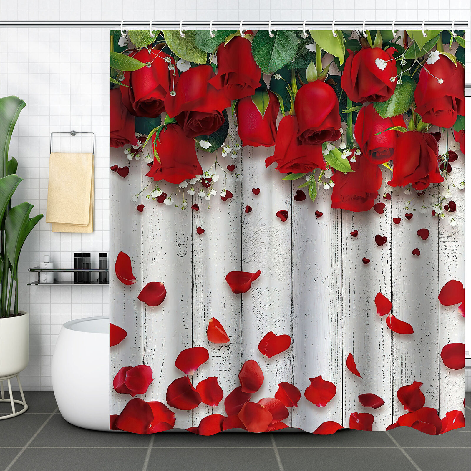 Spring Inspired Floral Printed Shower Curtain - Waterproof And Elegant