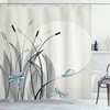 Spring Nature Boho Dragonflies Flower Shower Curtain