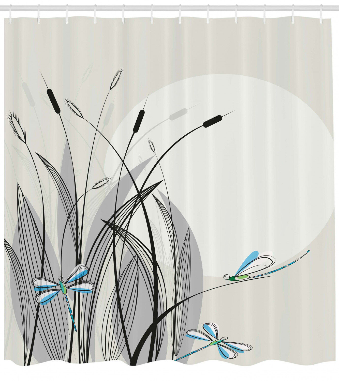 Spring Nature Boho Dragonflies Flower Shower Curtain - Image 2