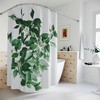Spring Plant Shower Curtain, Nature Themed Greenery for a Refreshing Bathroom 