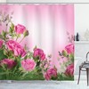 Spring Season Time With Roses Leaves Shower Curtain, Buds Ombre Atmosphere Image Cloth Fabric Bathroom Decors