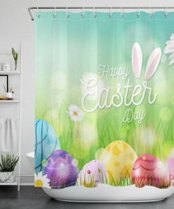 Spring Sunshine Flower With Easter Eggs Shower Curtain For Bathroom