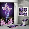 Spring Vibes Butterfly Flower Print Shower Curtain For Refreshing Bathroom Decor