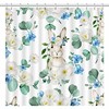 Spring Watercolor Floral Rabbit Print Shower Curtain for Easter Bunny Shower Curtain