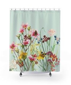 Spring Wildflowers Shower Curtain - Gorgeous Botanic Design for Your Bathroom 