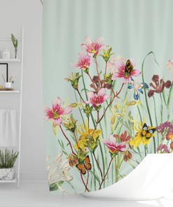 Spring Wildflowers Shower Curtain - Gorgeous Botanic Design for Your Bathroom