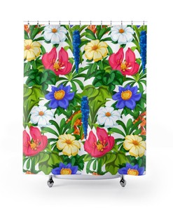 Spring and Summer-Inspired Floral Shower Curtain for a Refreshing Bathroom