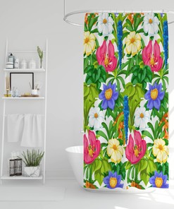 Spring and Summer-Inspired Floral Shower Curtain for a Refreshing Bathroom