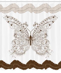 Spring into Nature with Multicolor Monarch Butterflies Fabric Shower Curtain