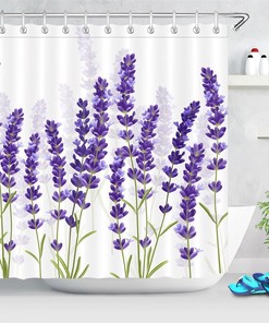 Spruce Up Your Bathroom with a Watercolor Lavender Flowers Design Shower Curtain