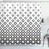 Square Pattern Art Print Shower Curtain For Modern Bathroom