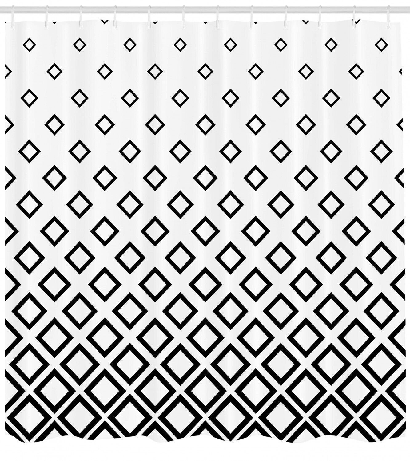 Square Pattern Art Print Shower Curtain For Modern Bathroom