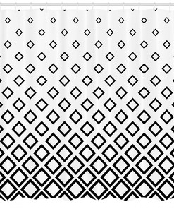 Square Pattern Art Print Shower Curtain For Modern Bathroom