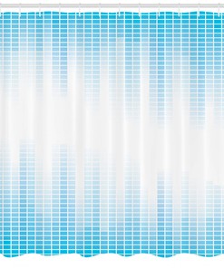 Squared Design Geometric Print Shower Curtain for Modern Bathrooms