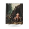 Squid Themed Fabric Shower Curtain For Bathroom