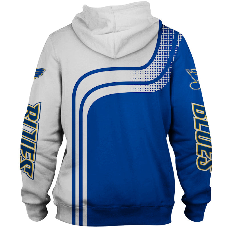 St Louis Blues Custom All Over Print Zip Up Hoodie - Hooded Long Sleeve Gifts For Fans