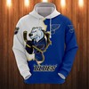 St. Louis Blues Hoodie 3D Cartoon Graphic Zip Hoodie Zipper For Fans With Custom All Over Print Hoodie
