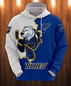 St. Louis Blues Hoodie 3D Cartoon Graphic Zip Hoodie Zipper For Fans With Custom All Over Print Hoodie