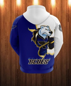 St. Louis Blues Hoodie 3D Cartoon Graphic Zip Hoodie Zipper For Fans With Custom All Over Print Hoodie