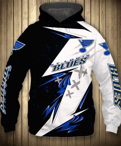 St. Louis Blues Hoodie 3D Thunder Design Pullover Nhl With All Over Print Hoodie Printful