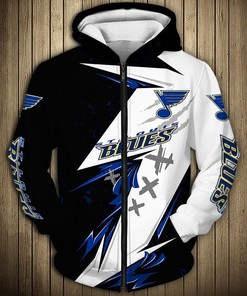 St. Louis Blues Hoodie 3D Thunder Design Pullover Nhl With All Over Print Hoodie Printful