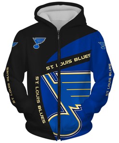 St. Louis Blues Hoodie 3D Zip Hoodie Gift For Fans With All Over Print Zip Up Hoodie Men