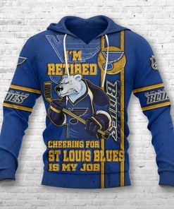 St Louis Blues I'M Retired - Custom All Over Print 3D Hoodie Gifts For Fans
