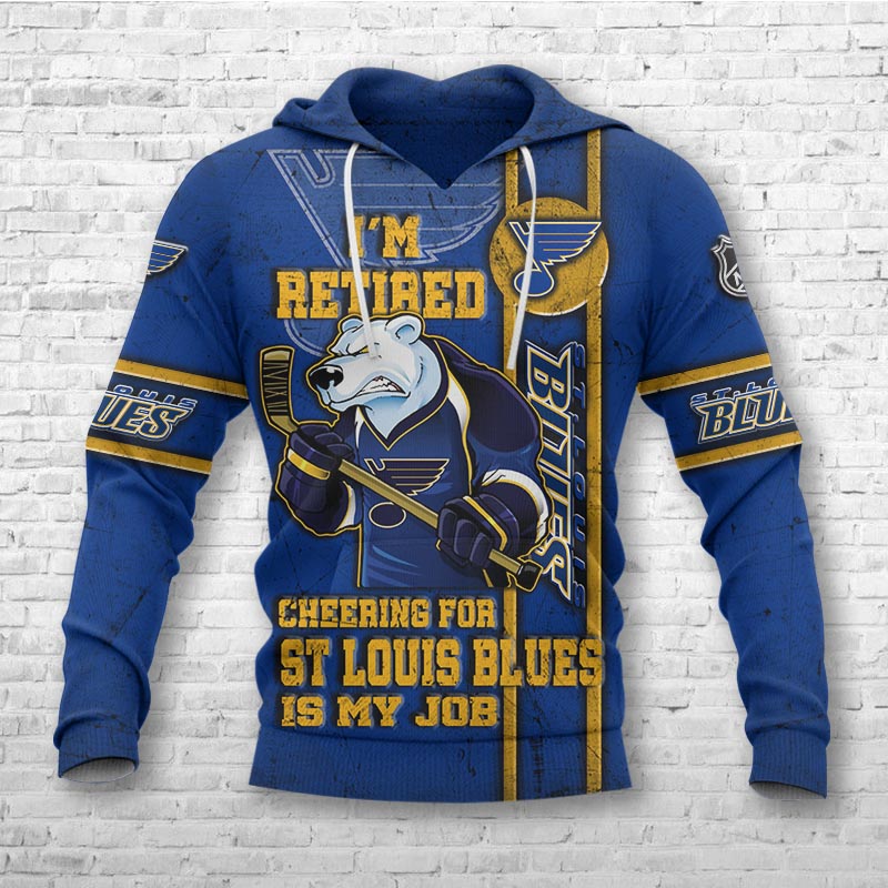 St Louis Blues I'M Retired - Custom All Over Print 3D Hoodie Gifts For Fans