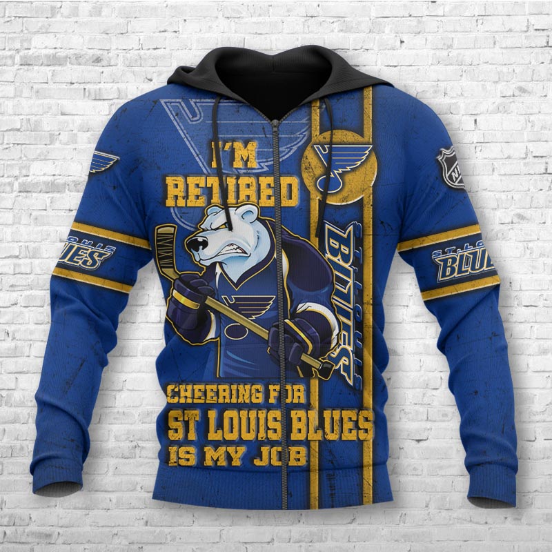 St Louis Blues I'M Retired - Custom All Over Print 3D Hoodie Gifts For Fans