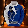 St Louis Blues Skull All Over Print Hoodie - 3D Gifts For Fans