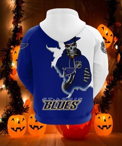 St Louis Blues Skull All Over Print Hoodie - 3D Gifts For Fans