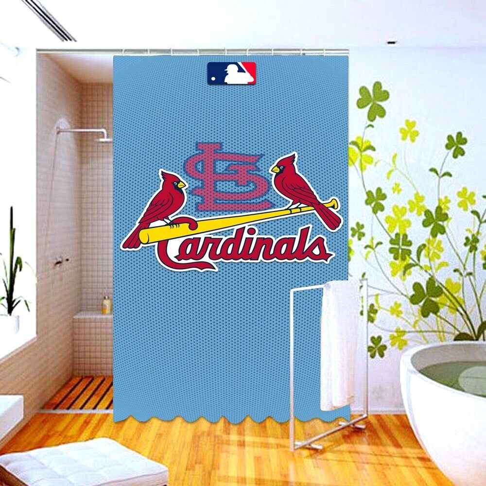 St Louis Cardinals Baseball Shower Curtain for a Sports Fan Bathroom Decor