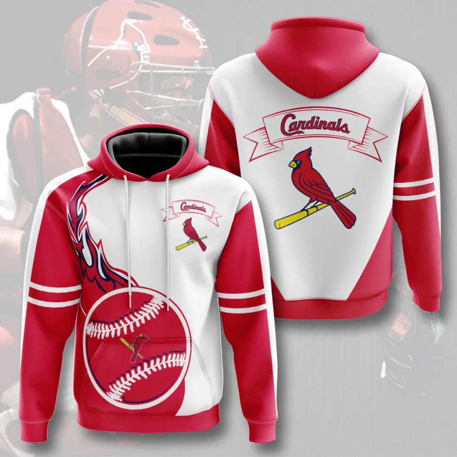 St. Louis Cardinals Hoodie 3D Flame Balls Graphic Gift For Fans With 3D Hoodies For Men Graphic