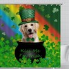 St. Patrick's Day Dog Kiss Me I'm Irish Shower Curtain for Bathroom Decor with Waterproof Fabric