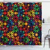 Stained Glass Church Window Geometric Pattern Shower Curtain For Bathroom Decor