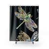 Stained Glass Dragonfly Shower Curtain for a Nature Inspired and Elegant Bathroom