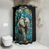 Stained Glass Elephant / Bathroom Art / Unique Shower Curtain / Vintage Bathroom Shower Curtains