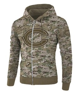 Stand Out In The Crowd With This Chicago Bears Camo Hoodie With 3D Printed Pullover Zip Up - Perfect Gifts For Fans